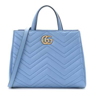 GUCCI Calfskin Matelasse Small GG Marmont Tote Cle