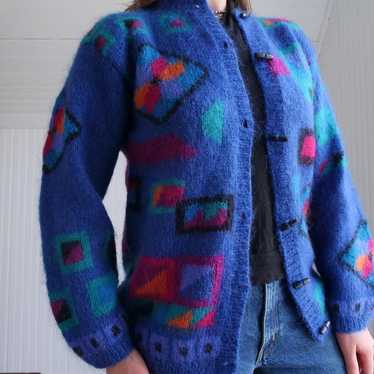 Vintage 1990s L.L.Bean orders Heavy Cardigan With Shoulder Pads