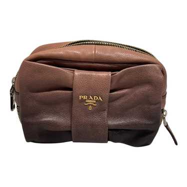 PRADA/Hand Bag/Leather/MLT/BOW LEATHER CLUTCH