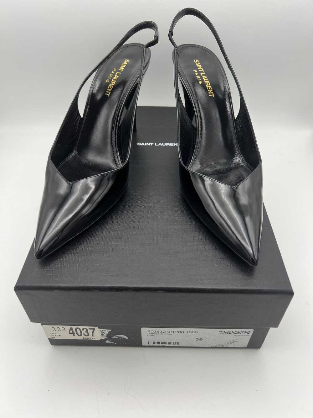 Saint Laurent Kiki Black Patent Pumps, Size 39 - image 6