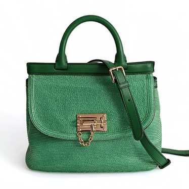 DOLCE & GABBANA Sicily shoulder bag in green raff… - image 1