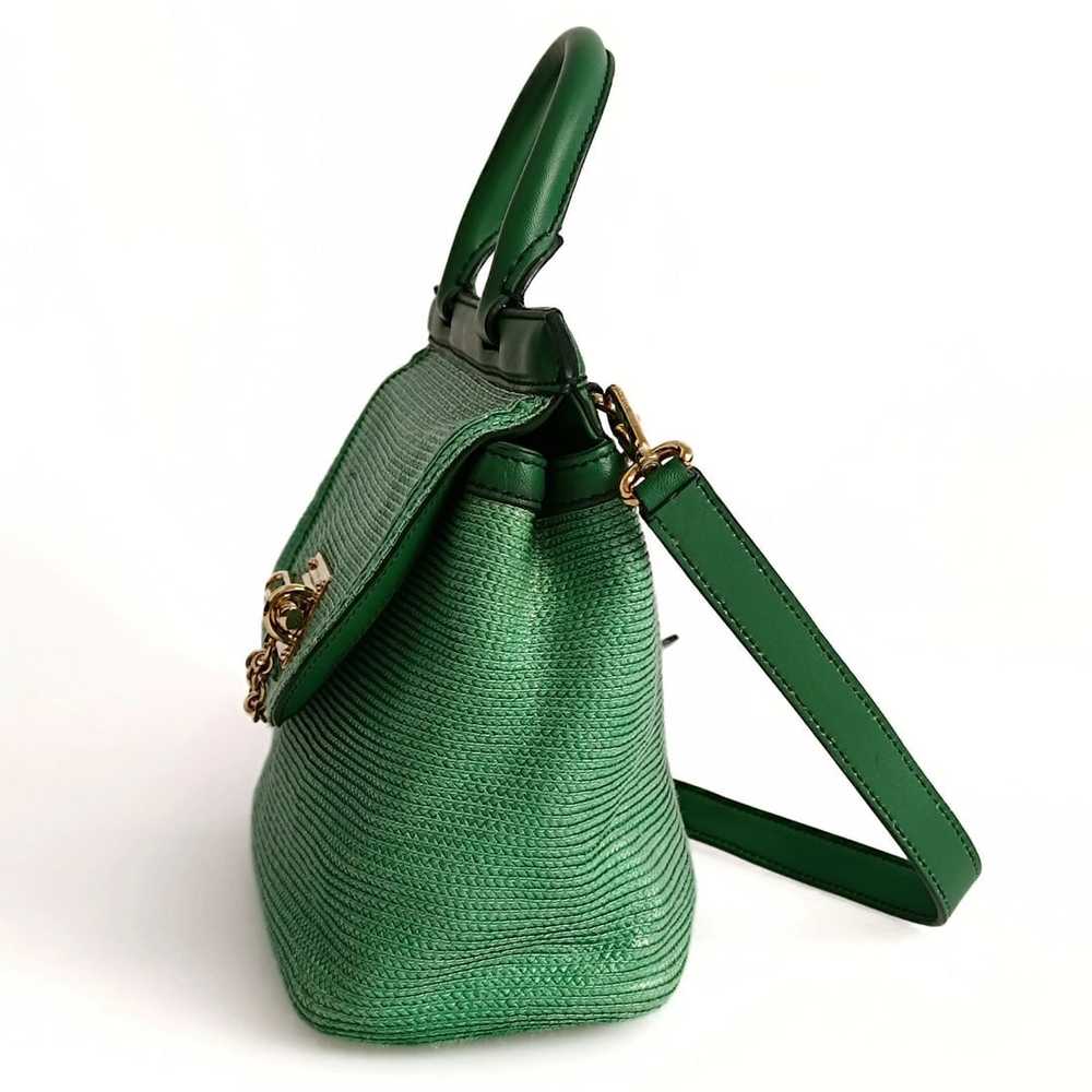 DOLCE & GABBANA Sicily shoulder bag in green raff… - image 2