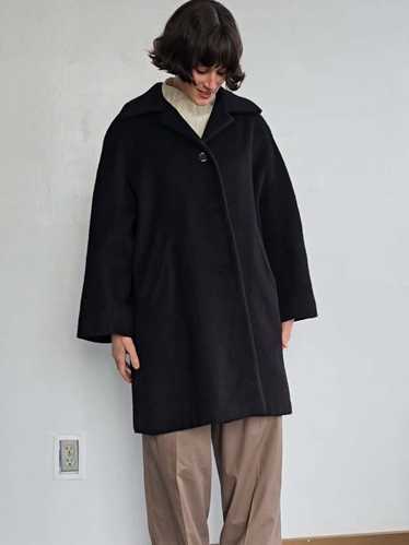 Vintage Wool + Mohair Overcoat - Black