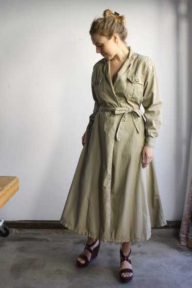 Vintage Safari Wrap Dress