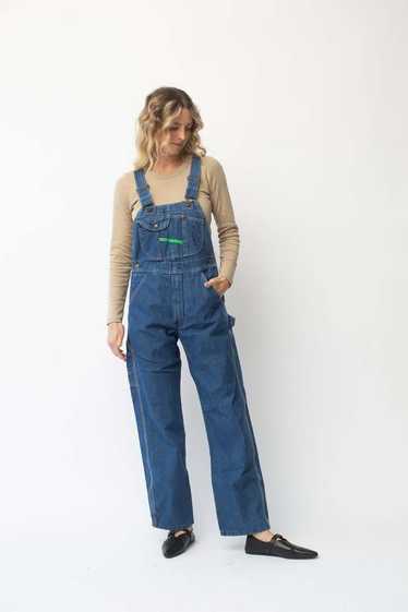 Vintage Key Denim Overalls - Blue