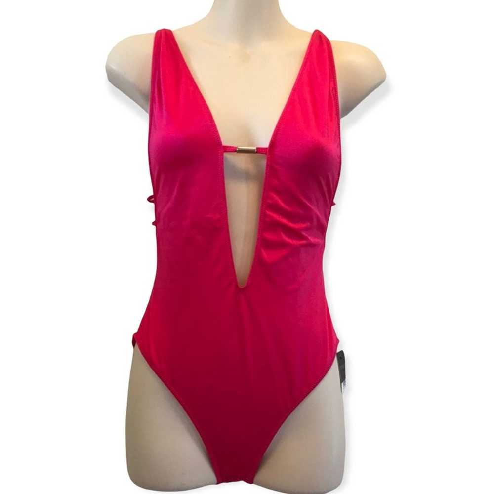 Topshop Topshop Hot Pink One Piece Swimsuit Size … - image 2