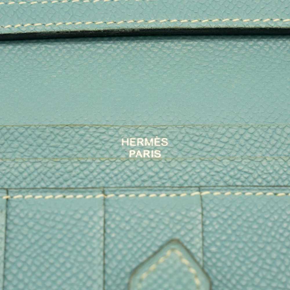 Hermes Bearn Soufflé L Engraved Blue Jean Vaux Ep… - image 6