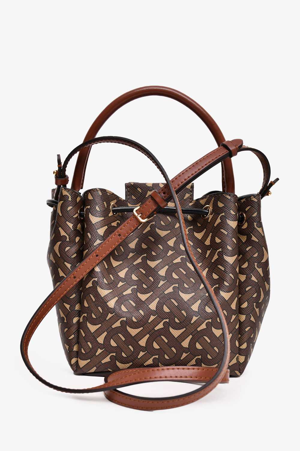 Burberry Brown Monogram Canvas Bucket Bag - image 4