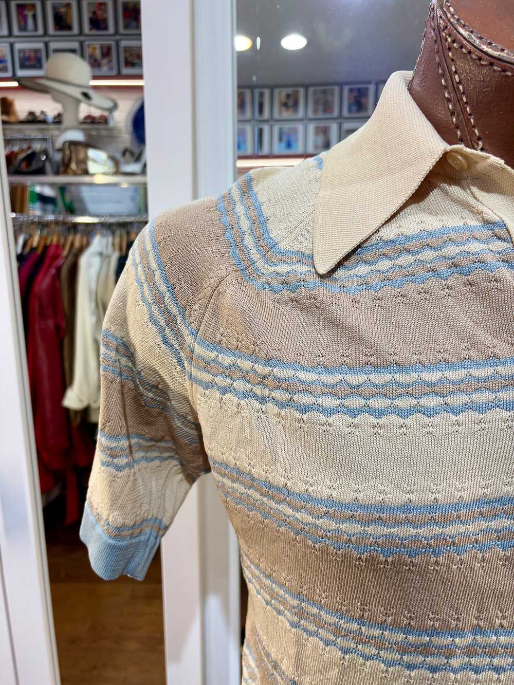 60’s Brown And Blue Short Sleeve By Donegal Coles… - image 3