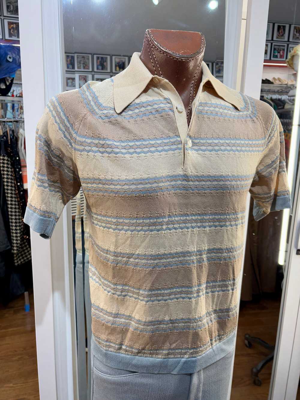 60’s Brown And Blue Short Sleeve By Donegal Coles… - image 5