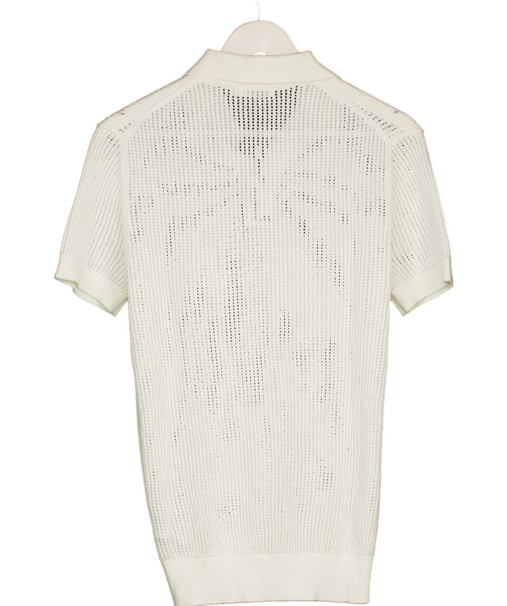 Suit Supply Cream Crochet Buttonless Polo Shirt U… - image 2