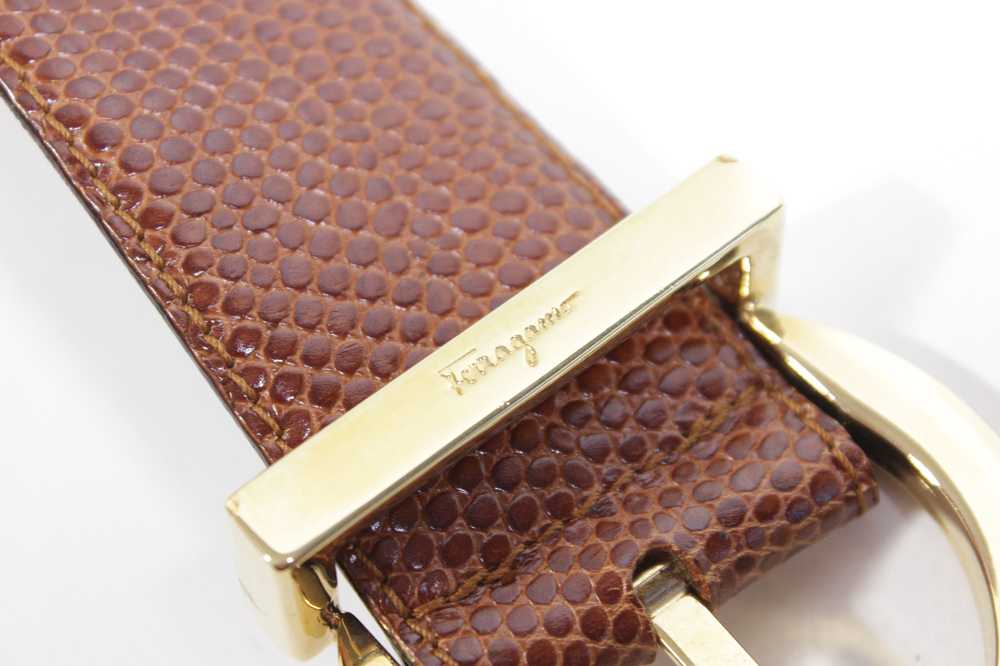 Salvatore Ferragamo 90S "Snakeskin" Print Leather… - image 7