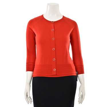 St. John Knits 2Pc Red 100% Wool Twinset