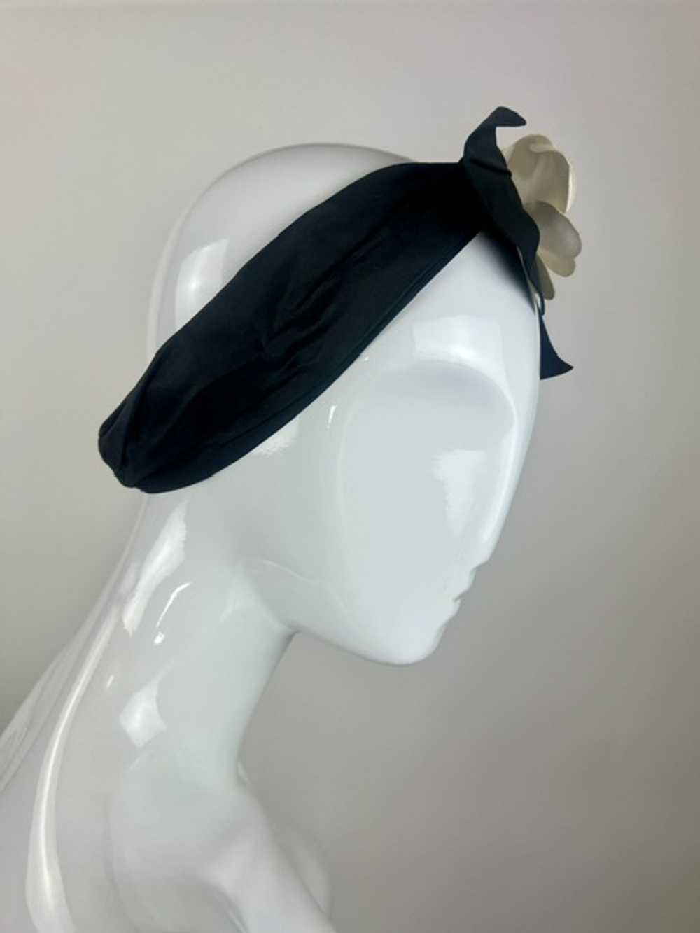 Chanel ’80s Silk Satin Camellia Headband - image 4