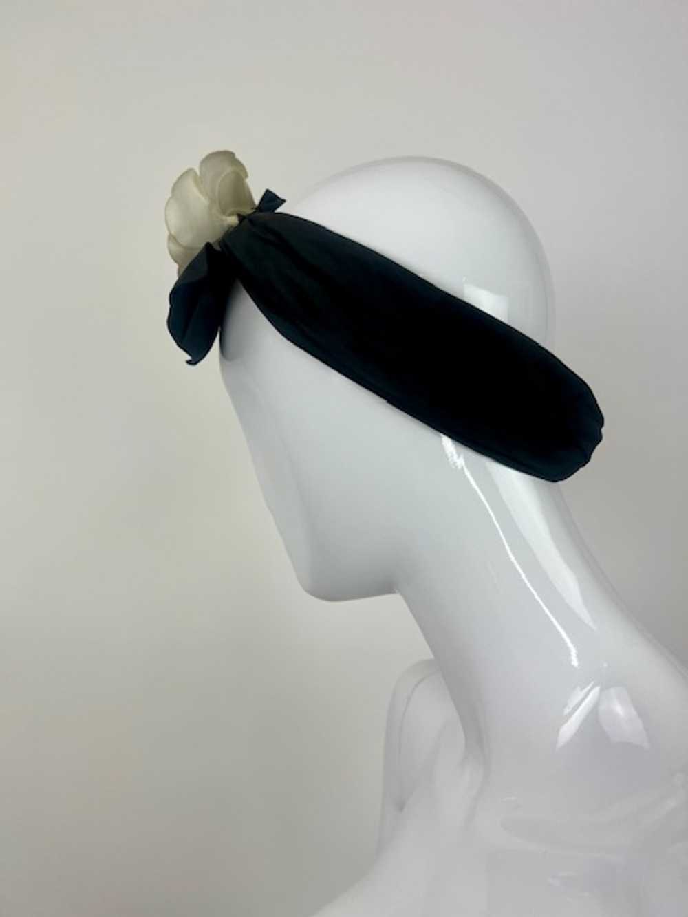 Chanel ’80s Silk Satin Camellia Headband - image 6