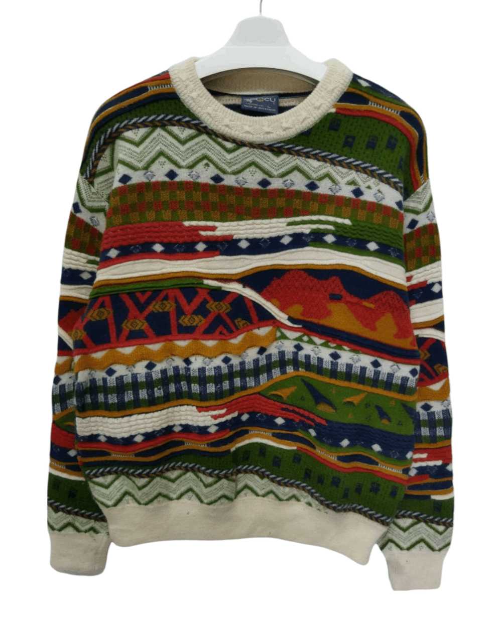 Coloured Cable Knit Sweater × Rare × Vintage Rare… - image 1