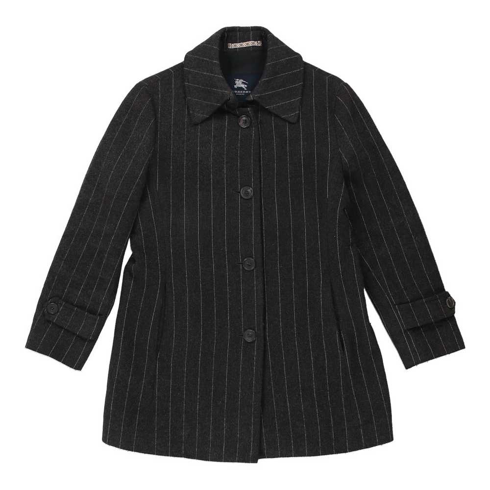 Burberry London Pinstripe Coat - Large Grey Wool - image 1