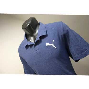 Puma Cotton Stretch Short Sleeve Athletic Blue Po… - image 1