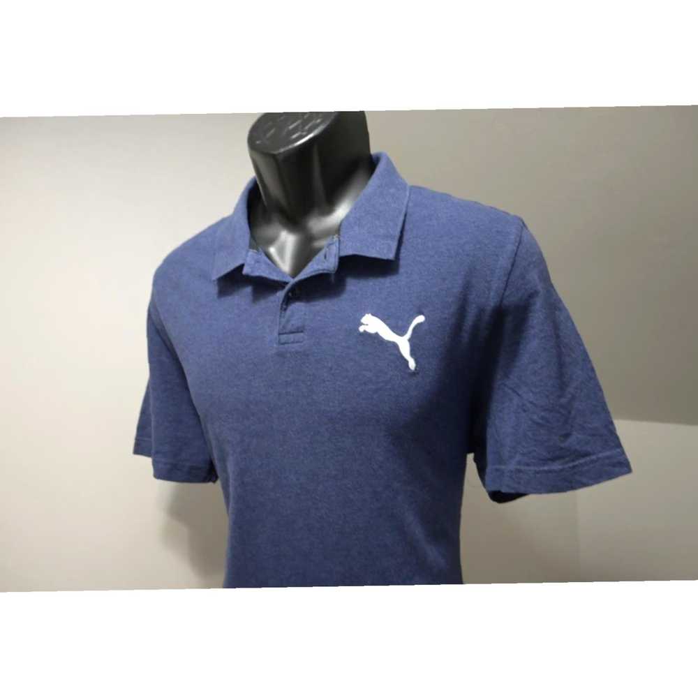 Puma Cotton Stretch Short Sleeve Athletic Blue Po… - image 3