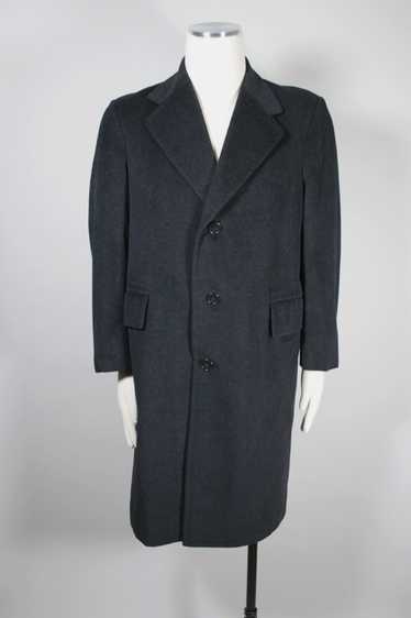 Charcoal gray cashmere mens coat 70s M 3/4-length - image 1