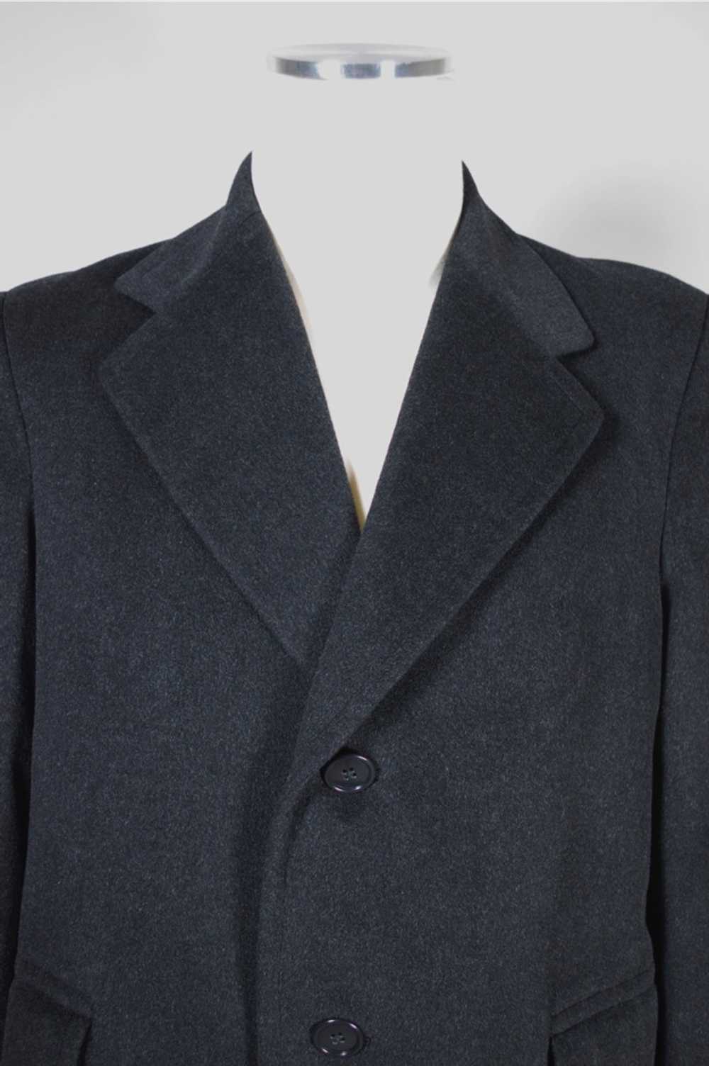 Charcoal gray cashmere mens coat 70s M 3/4-length - image 3