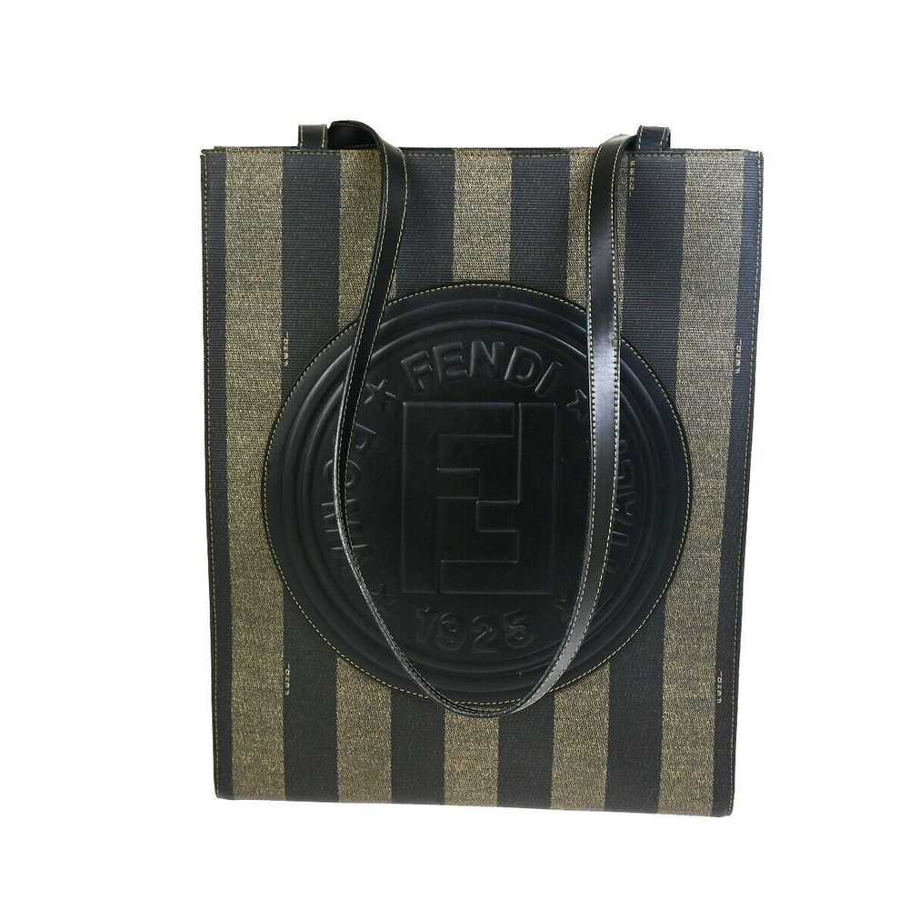 Fendi Pequin Brown Canvas Handbag (Pre-Owned) - image 1