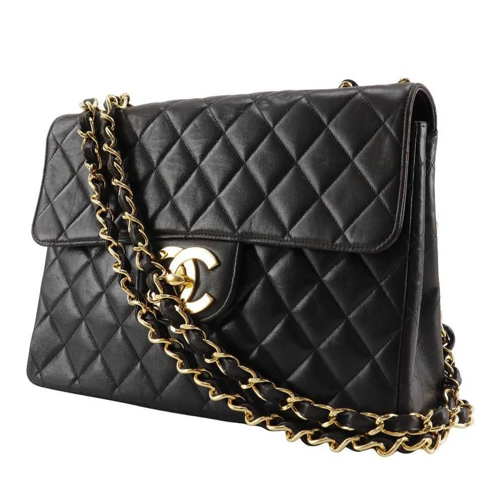 Chanel Jumbo Black Leather Shoulder Bag (Pre-Owne… - image 3