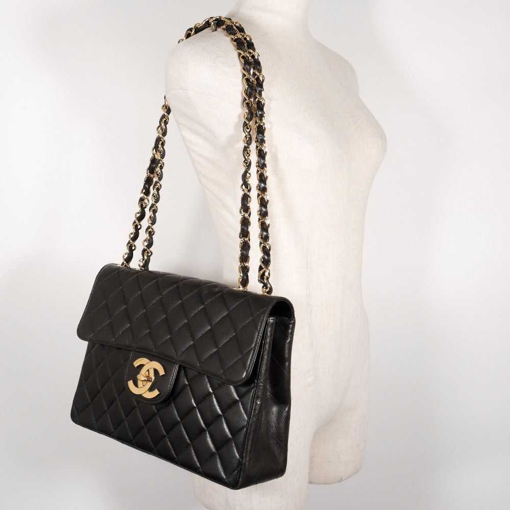 Chanel Jumbo Black Leather Shoulder Bag (Pre-Owne… - image 8