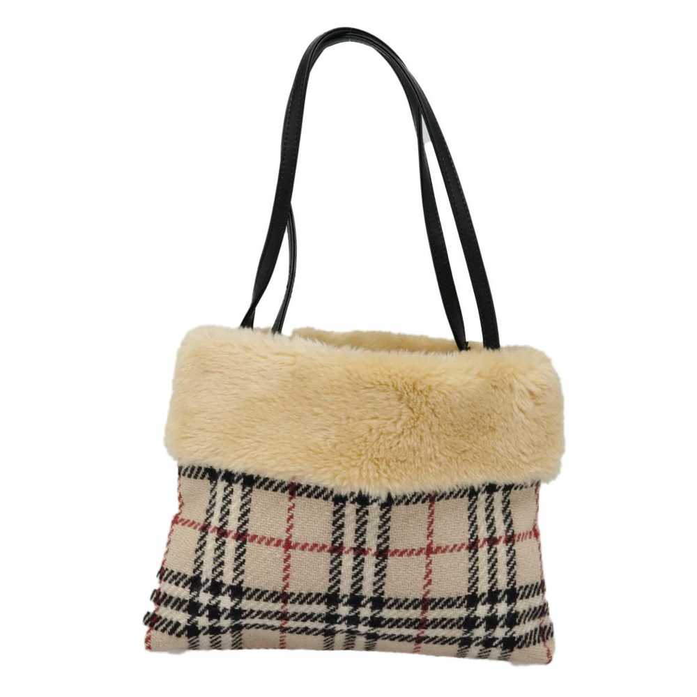 Burberry Nova Check Beige Wool Handbag (Pre-Owned) - image 2