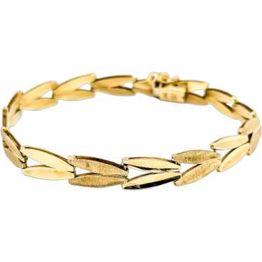 Elegant Textured Gold Bracelet 14k Yellow Gold