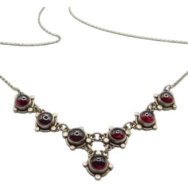 Elegant Sterling Silver & Glowing Garnet Necklace