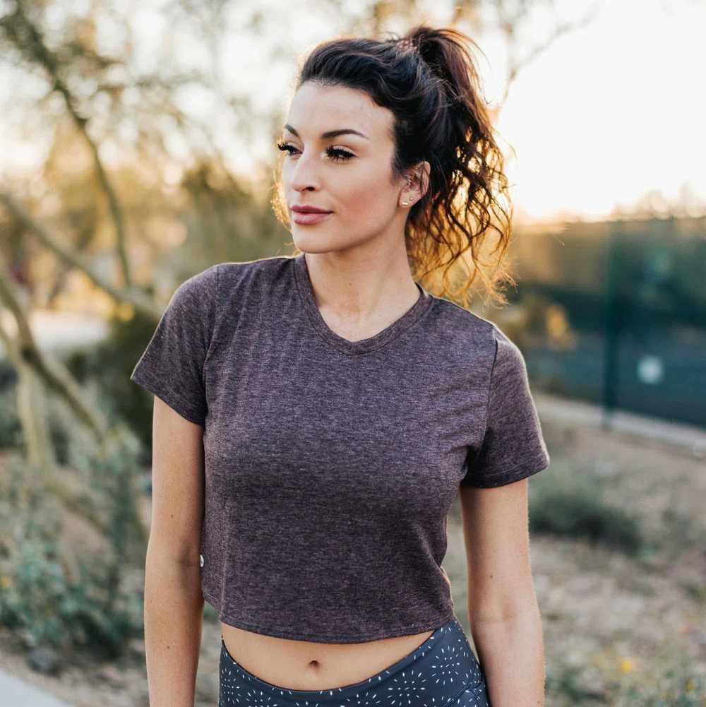 Senita Athletics Twisted Crop Top - Fossil - image 2