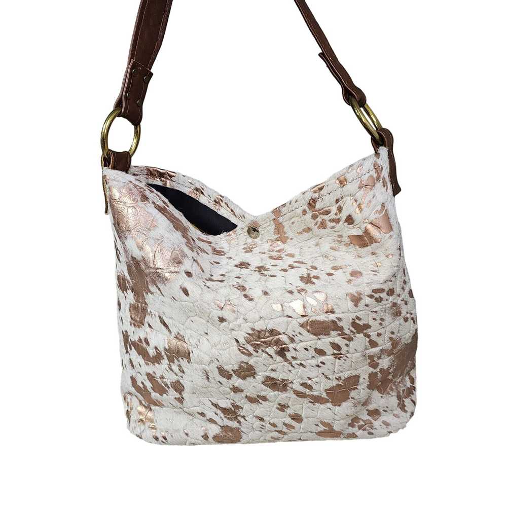 Wild Goose Cowhide Leather Shoulder Bag Purse Whi… - image 1