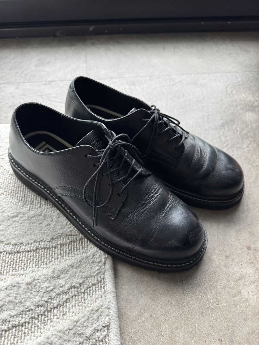 S Double S Double Black Leather Derby Shoes - image 1