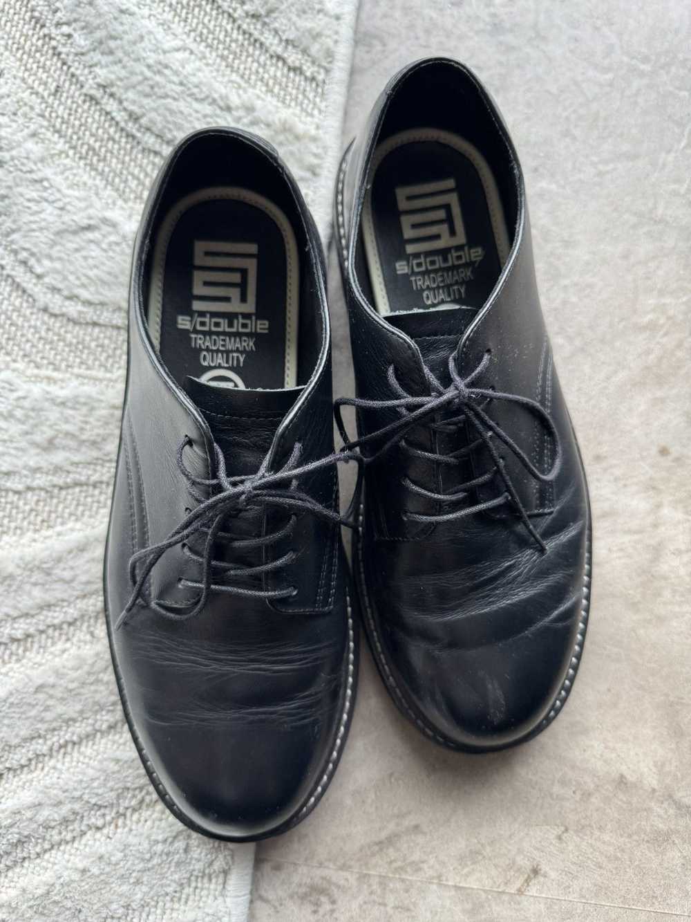 S Double S Double Black Leather Derby Shoes - image 2