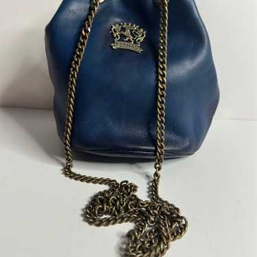 Pratesi Pienza chain Leather Bucket Bag in blue - image 1