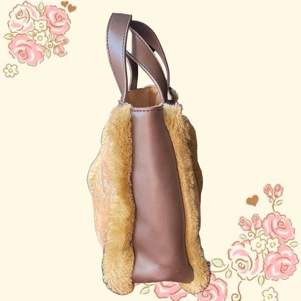 Cute brown faux fur mini shoulder bag with brown … - image 4