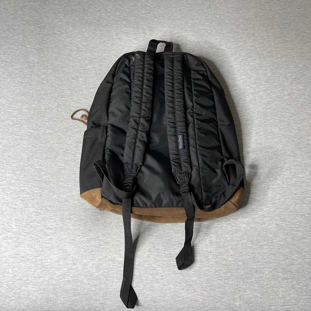 JanSport Right Pack Black & Brown Suede Leather B… - image 2