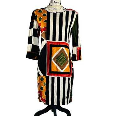 Vintage Vintage Funky Casual 90s Dress Geometric … - image 1