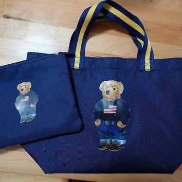 バッグ vintage tote bag bear navy Polo bear bag - Gem