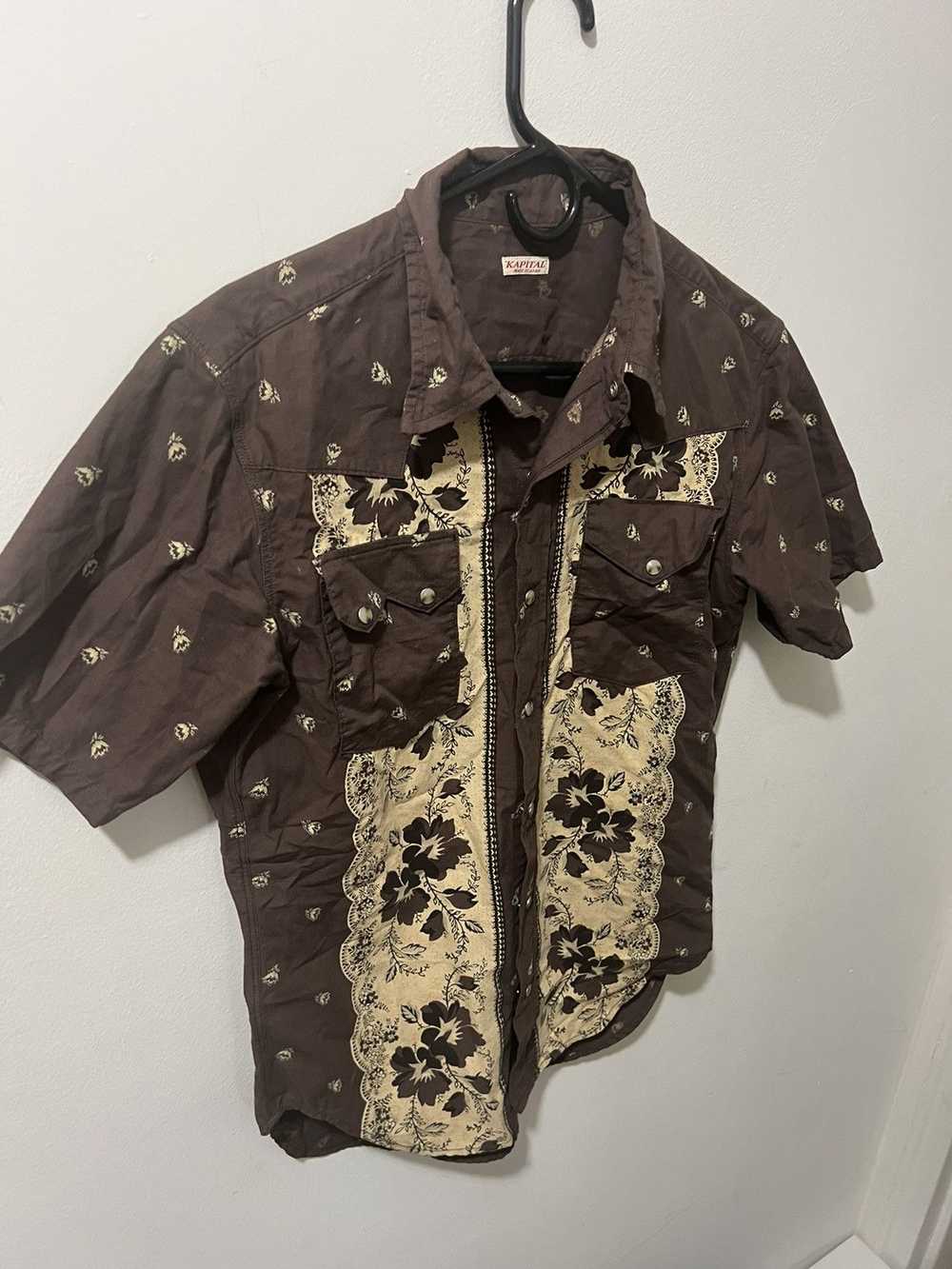 Kapital Kapital brown short sleeve button up shir… - image 2