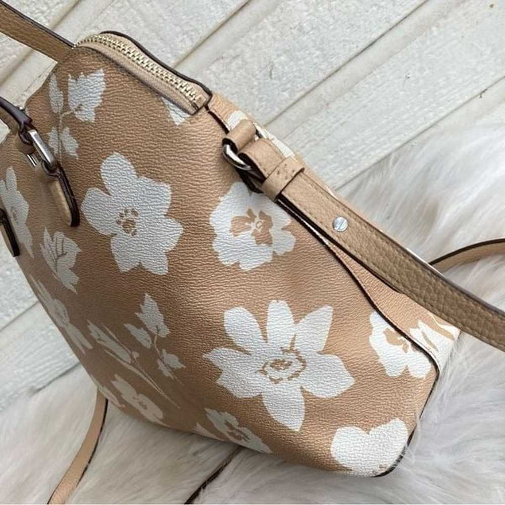 RALPH LAUREN Floral Neutral Leather Dome Satchel … - image 9