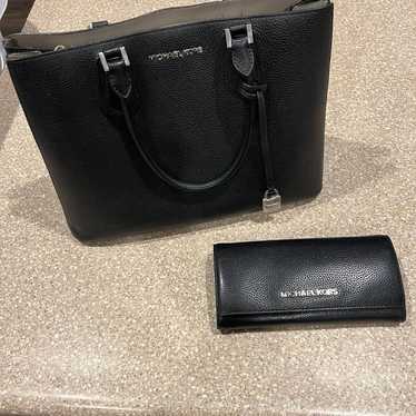 Michael Kors black purse and wallet