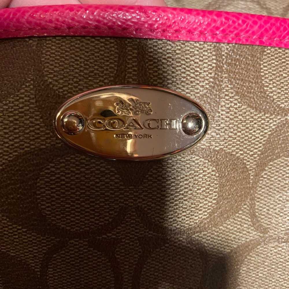 Pink and brown authentic coach purse - image 8