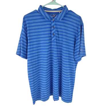 Puma PUMA Golf Polo Shirt Blue Striped Short Slee… - image 1