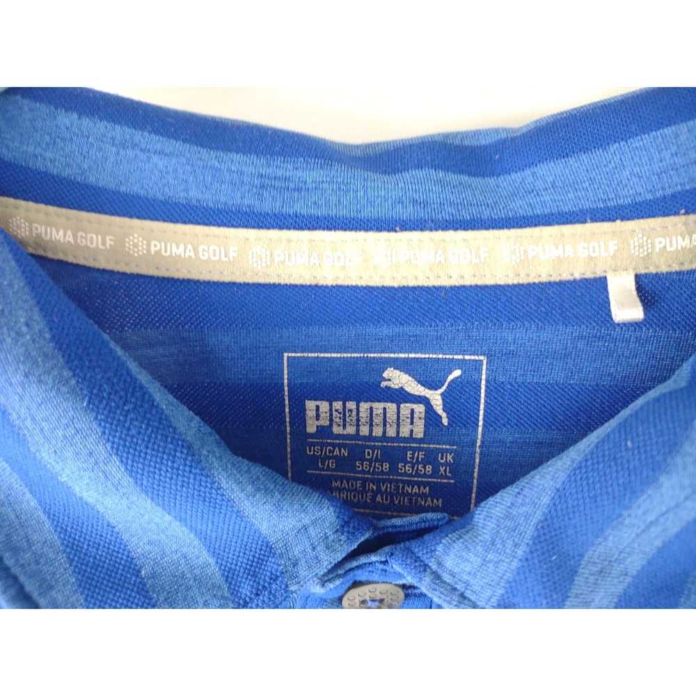 Puma PUMA Golf Polo Shirt Blue Striped Short Slee… - image 3