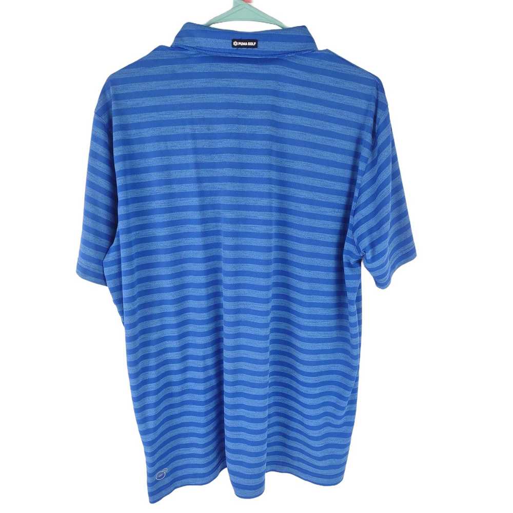 Puma PUMA Golf Polo Shirt Blue Striped Short Slee… - image 4