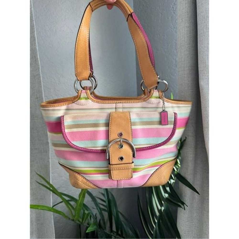 Coach Vintage Hampton Soho Pink Stripe Barbiecore… - image 1