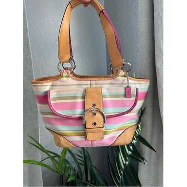 Coach Vintage Hampton Soho Pink Stripe Barbiecore… - image 1