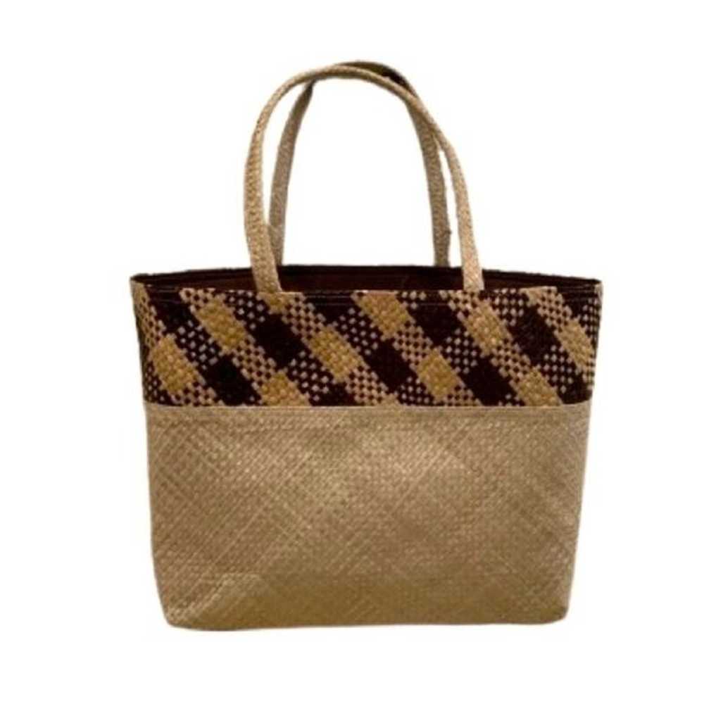 Large Woven Straw Market Tote Bag  Natural Boho C… - image 1